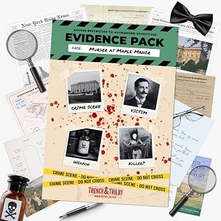 Murder at Maple Manor – Murder Mystery Game – Cold Case Detective & Crime Investigation – Solve Murder at a Luxury Gilded Age Manor – Immersive Case File Evidence & Online Clues – Game Night & Gift