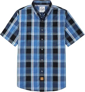Dubinik® Men's Short Sleeve Plaid Work Pocket Casual Summer Shirt Shirt Man Button Shirt Plaid Man