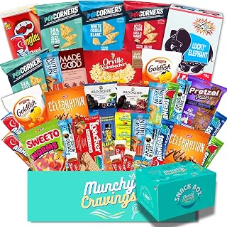 MunchyCravings Snack Box Variety Pack, Gift for Adults, Teens, Kids (40 Ct) | Care Package for Adults & Teens, Chips, Cookies, Bars, Gift, Movie Night, Halloween, Christmas