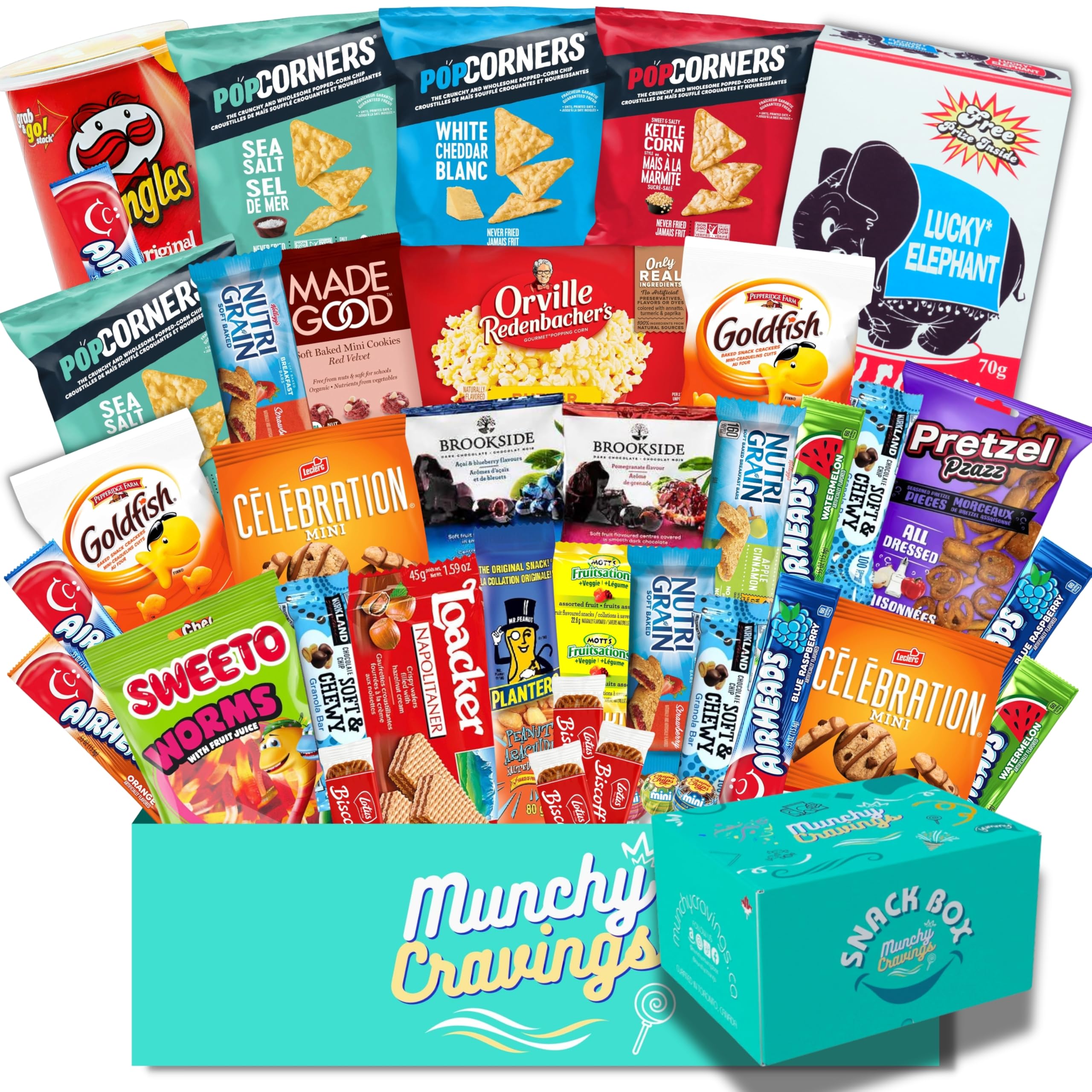 MunchyCravings Snack Box Variety Pack, Gift for Adults, Teens, Kids (40 Ct) | Ca