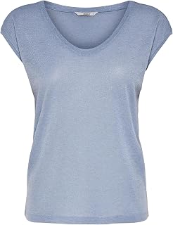 Only Onlsilvery S/S V Neck Lurex Top Jrs Noos T-Shirt Women