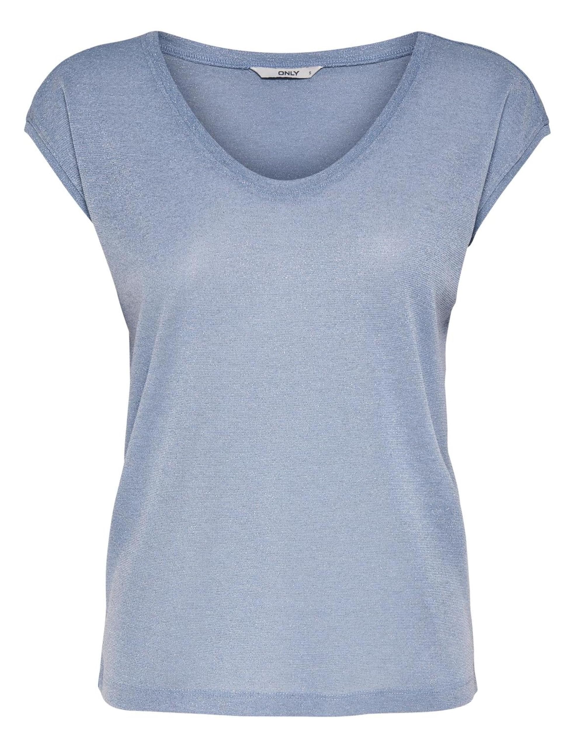 Only Onlsilvery S/S V Neck Lurex Top Jrs Noos T-Shirt Women