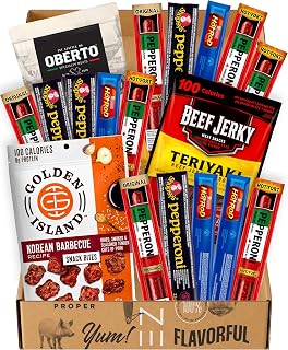 Beef Jerky Snack Box - Bulk Meat Snacks - Gift for Dad & Gifts for Men | Christmas Gift, fathers day gift basket, cadeau papa, gift basket for men, cadeau pour homme, dads gifts, mens gift, birthday