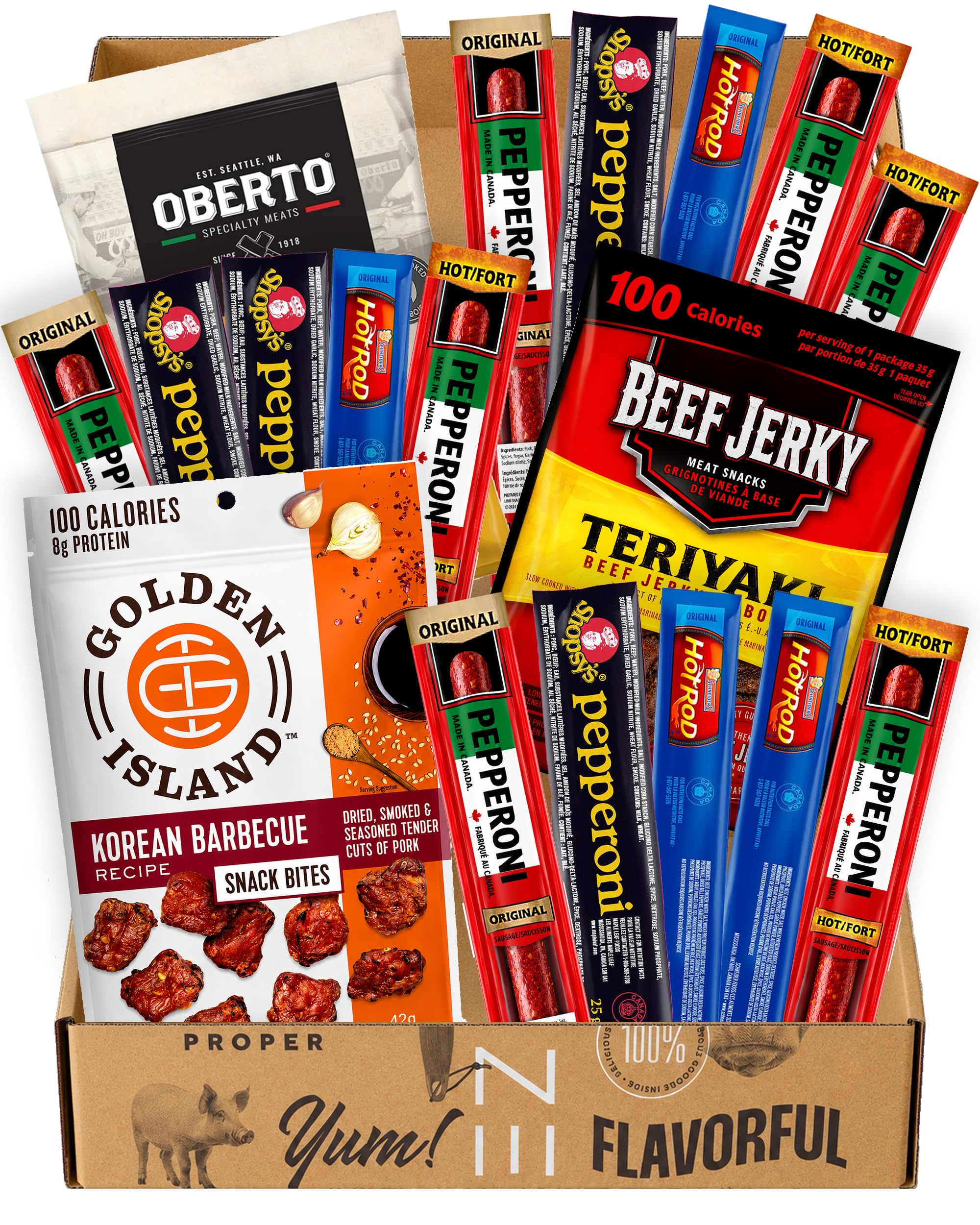 Beef Jerky Snack Box - Bulk Meat Snacks - Gift for Dad & Gifts for Men | Christm