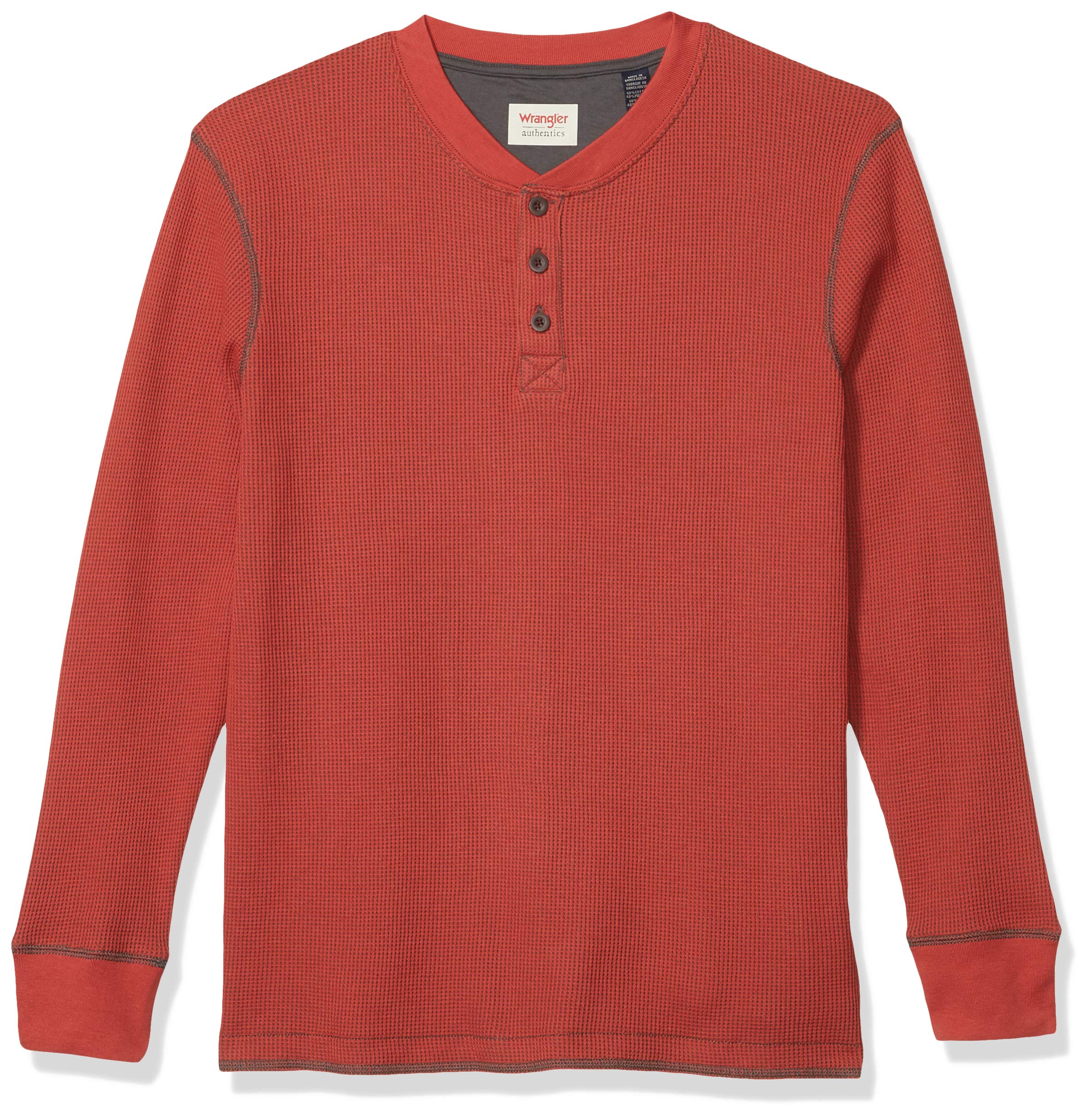 Wrangler Authentic Men's Long Sleeve Waffle Henley Neck Shirt