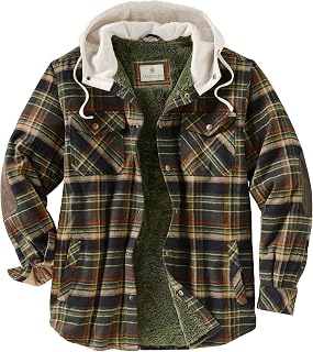Legendary Whitetails Camp Night Berber - Flannel Jacket with Hood Shirt Men
