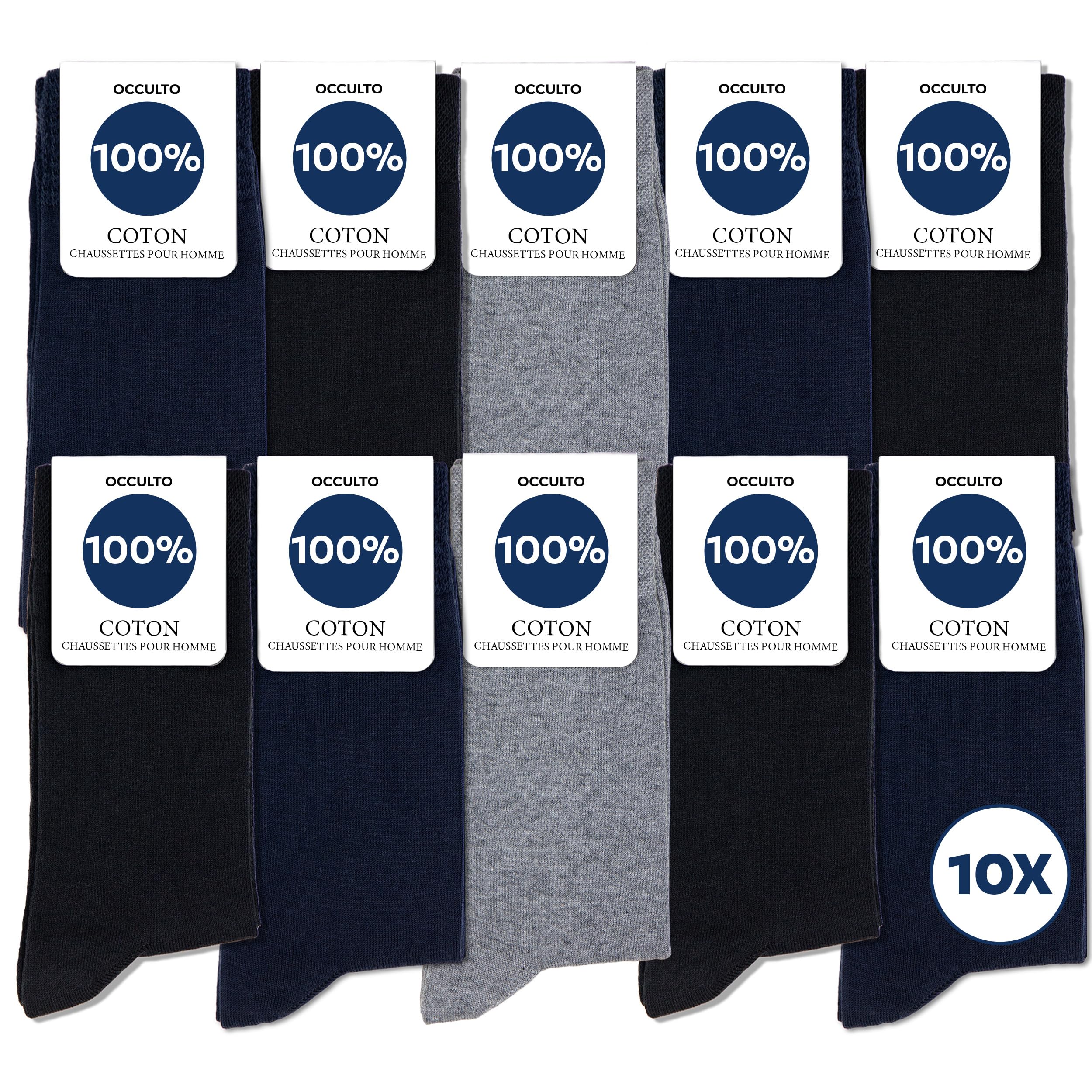 Occulto men's socks 100% cotton pack of 10-20 pairs (Model: Ingo)