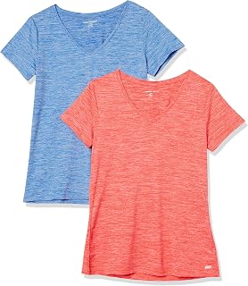 Amazon Essentials Women's Active Quick-Dry Tech-Stretch Short-Sleeve Sports, Gym And Workout Running Tops, Multipacks