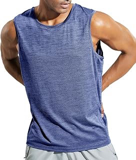 MIER Mens Sleeveless Tank Top Dry Fit Training Muscle Tee Shirt for Running, Athletics, Gym, Sports Training, Breathable