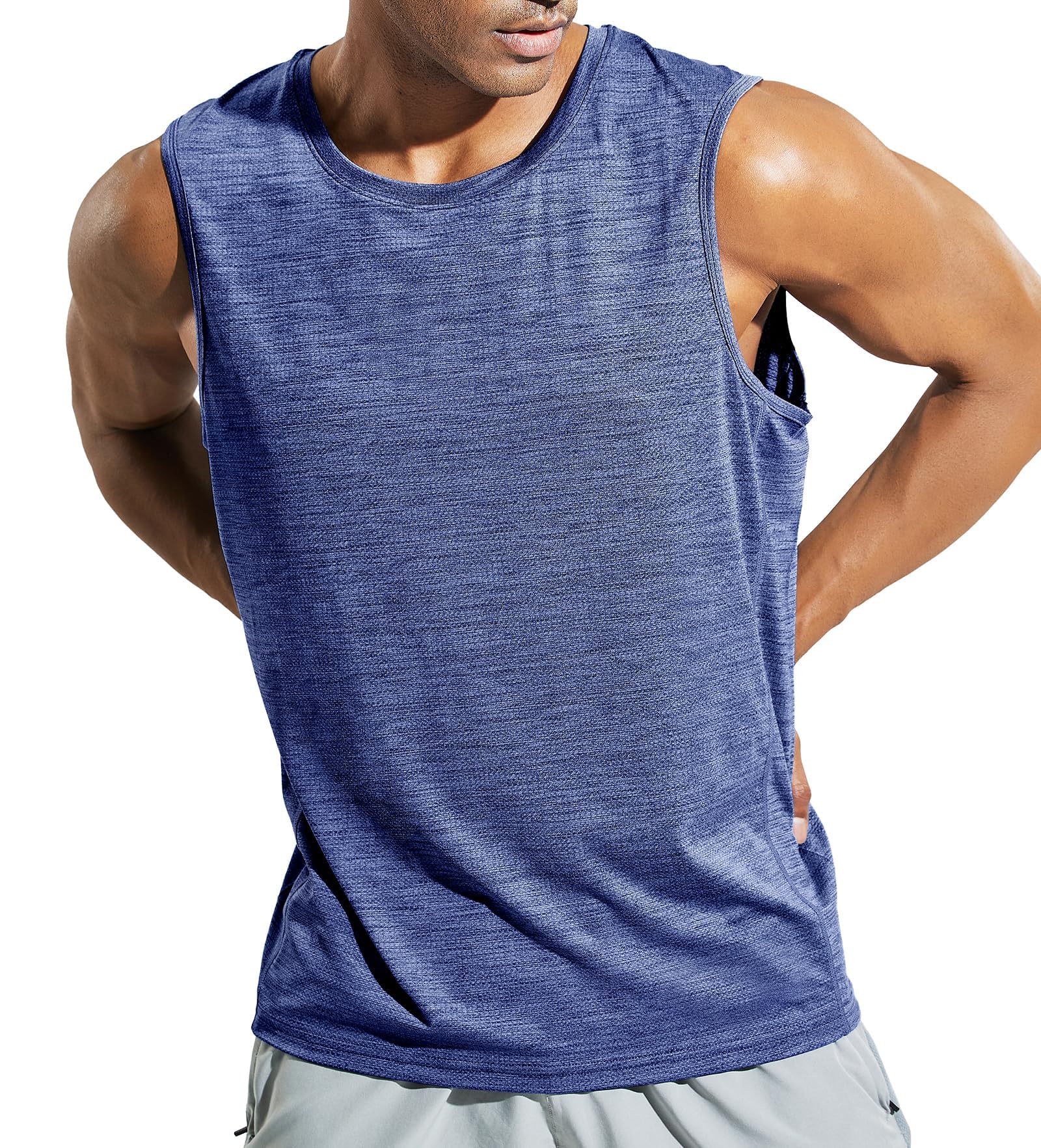 MIER Mens Sleeveless Tank Top Dry Fit Training Muscle Tee Shirt for Running, Ath