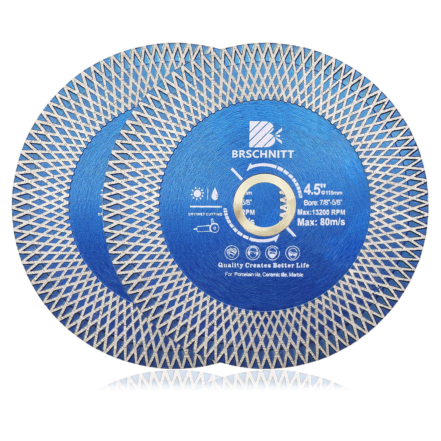 Diamond Porcelain Tile Cutting Disc - BRSCHNITT 2pcs 115mm Super Thin Diamond Cu