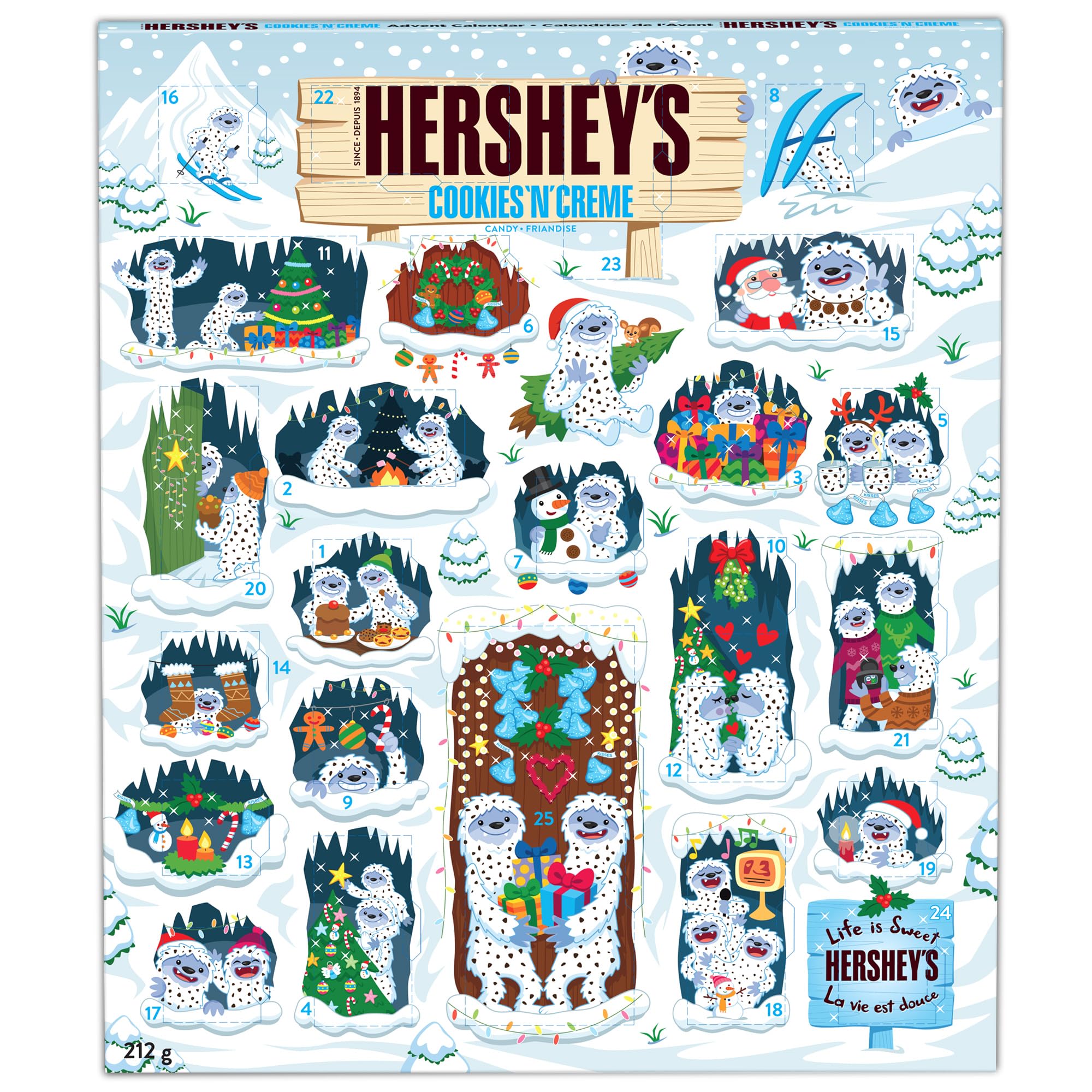 Hershey's Cookies 'N Cream Chocolate Advent Calendar 2025, Christmas Stocking St