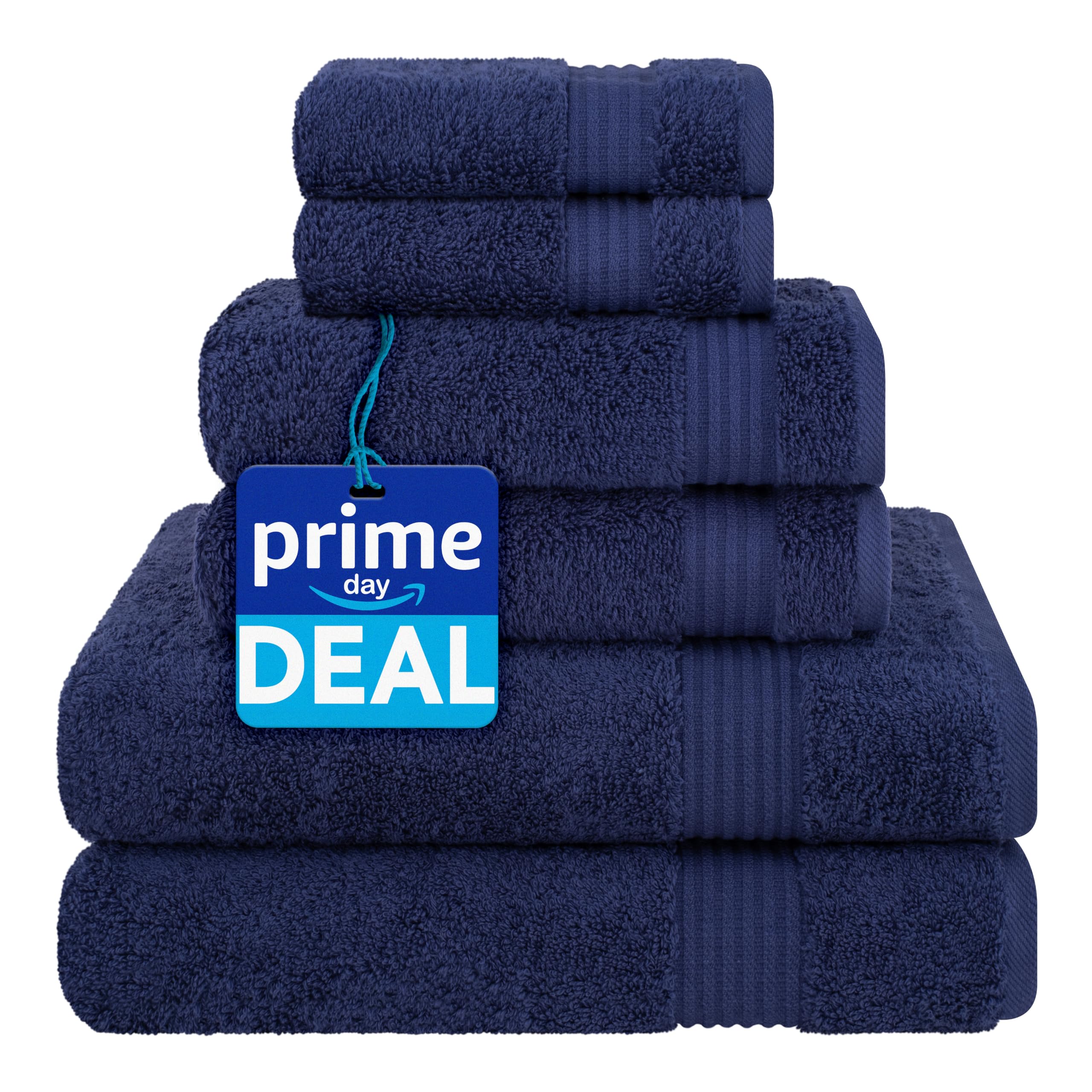 Cotton Paradise 100% Cotton Turkish Towel Set, Soft Absorbent Quick Dry, 6 Piece