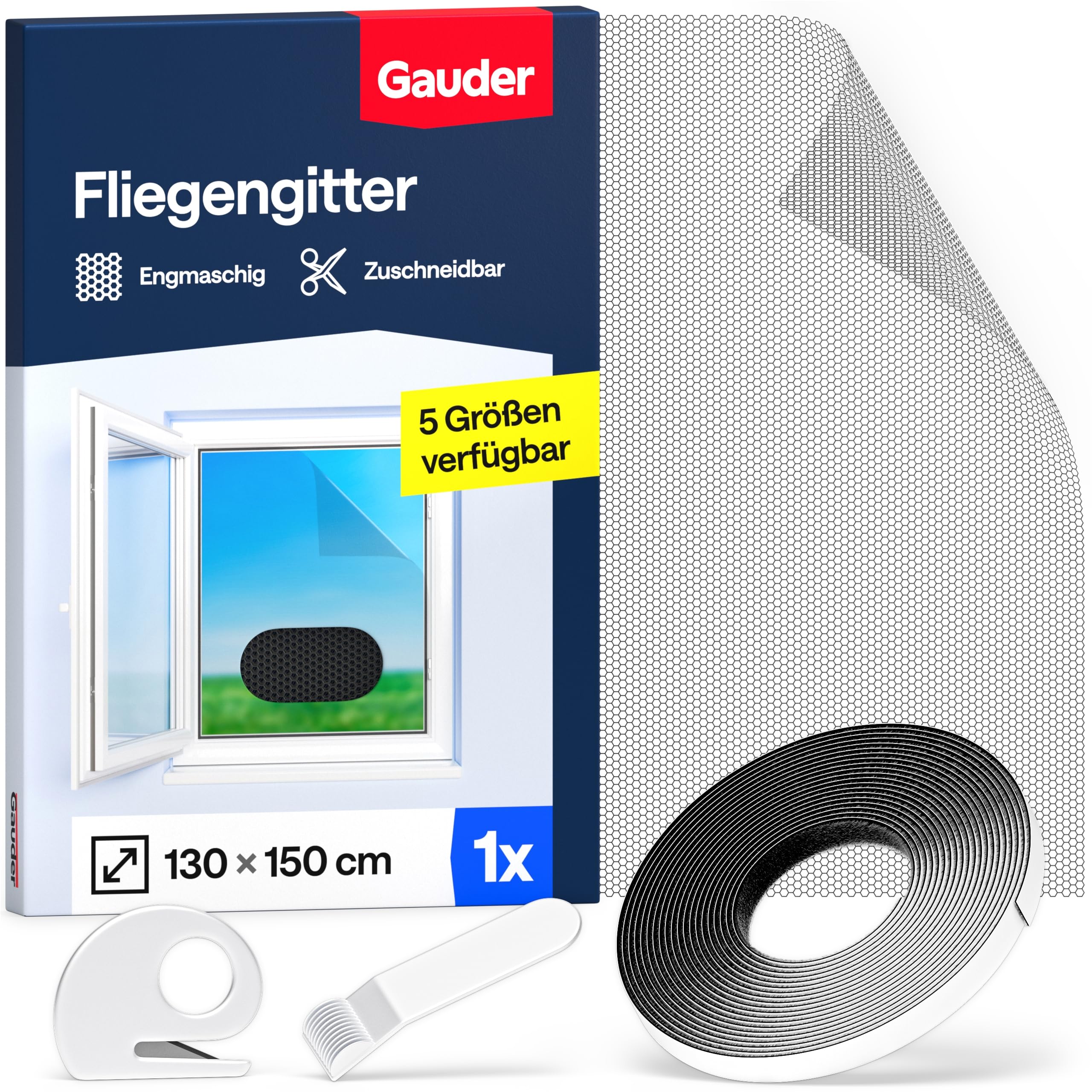 GAUDER Fly Screen Window, Insect Protection No Drilling (130 x 150 cm) | Insect 