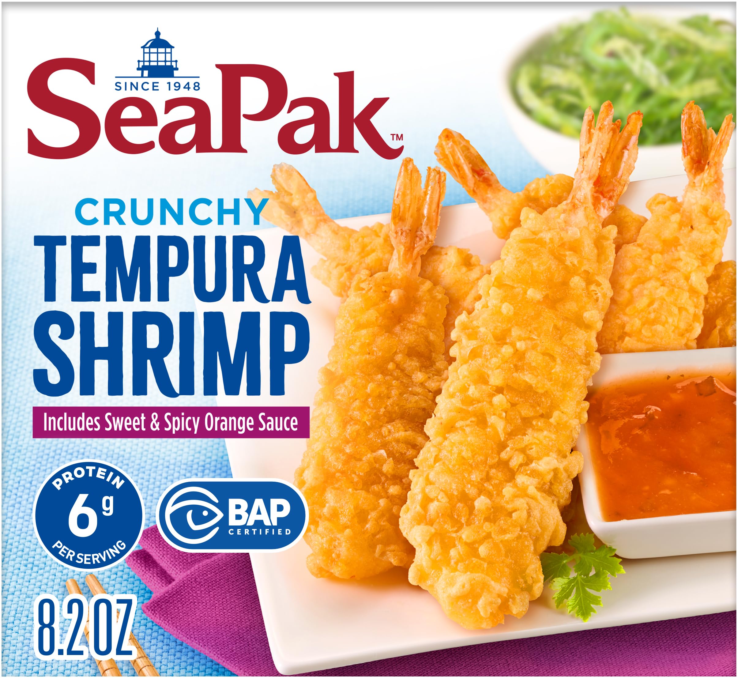 SeaPak Shrimp Tempura with Oven Crispy Breading, Sweet and Spicy Orange Sauce, C