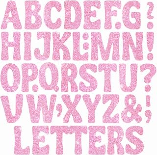 152 PCS Glitter Letter Stickers,3 Inch Large Bulletin Board Letters (Pink) | Alphabet Stickers, Self-Adhesive,Capital, Letters for Poster Board,Classroom Decor,Birthday Party,Wedding,Mailbox,DIY Crafts