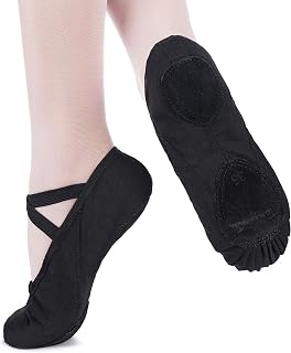 tanzmuster Ballet Shoes Girls and Women - Charlie - Split Leather Sole - Ballet Slippers for Children and Adults - Dance Shoes for Ballet