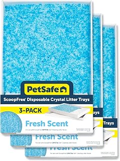 PetSafe ScoopFree Disposable Crystal Litter Tray Refills, Fresh Scent, 3-Pack