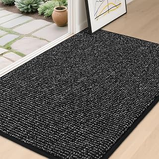 BEQHAUSE Dirt Trapper Door Mat Indoor Entrance 32" x 48", Black