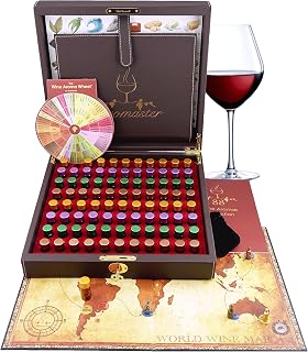 Professional Sommelier Wine Aroma Kit by Aromaster - 88 Wine Aromas (The Wine Aroma Wheel and Board Game incl.)