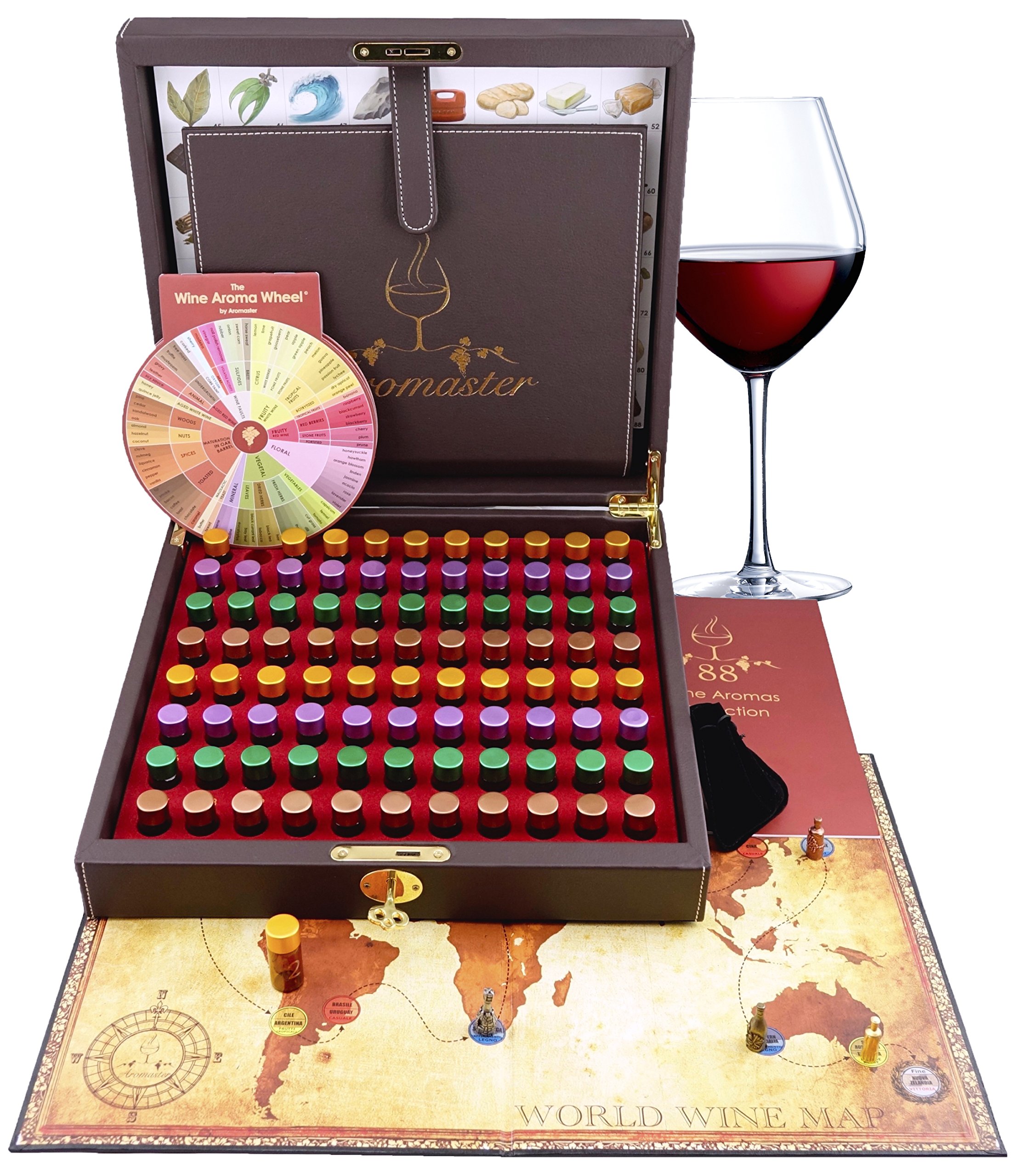 Professional Sommelier Wine Aroma Kit by Aromaster - 88 Wine Aromas (The Wine Ar