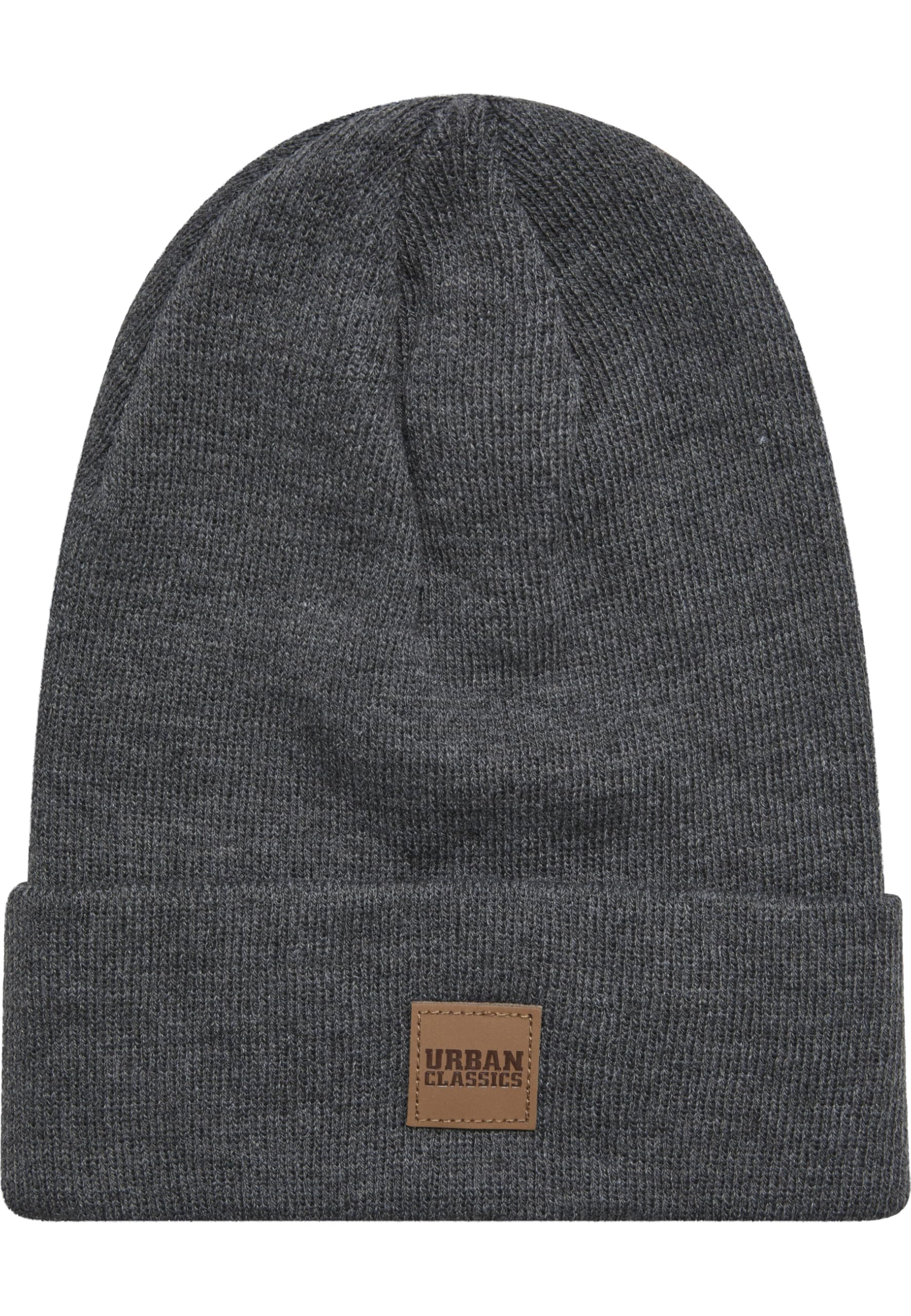 Urban Classics Unisex Synthetic Leatherpatch Long Beanie Beanie Hat