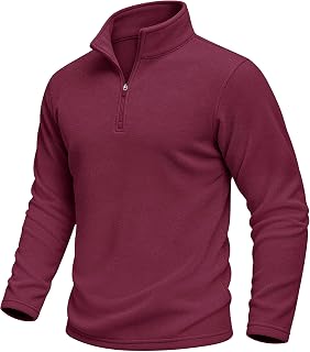 MAGCOMSEN Men's Fleece Sweatshirt Quarter Length Zipper Stand-up Collar Long Sleeve Shirt for Men Thermal Winter Autumn