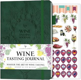 Legend Wine Tasting Notebook, Guided Journal & Log Book, Forest Green | 5.8 x 8.3 in, eco leather cover, 142 wine & spirit reviews, simple tips for beginners & wine lovers, label & tasting notes
