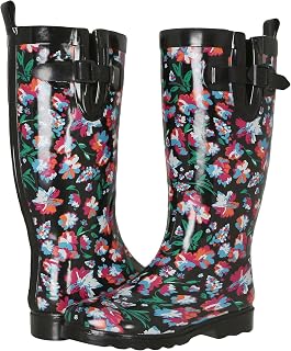 Capelli New York Women's Shiny On The Dot Printed Rubber Rain Boot