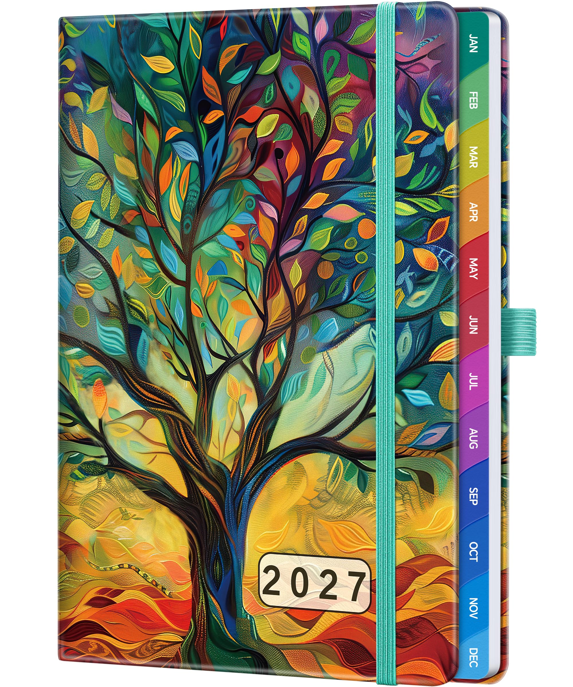 2027 Diary A5 Week-to-View – Weekly Planner with Colorful Monthly Tabs, 100 GSM 