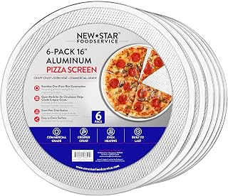 New Star Foodservice Aluminum Pizza Baking Screen, 16 Inch | Restaurant-Grade, Seamless, Pack of 6