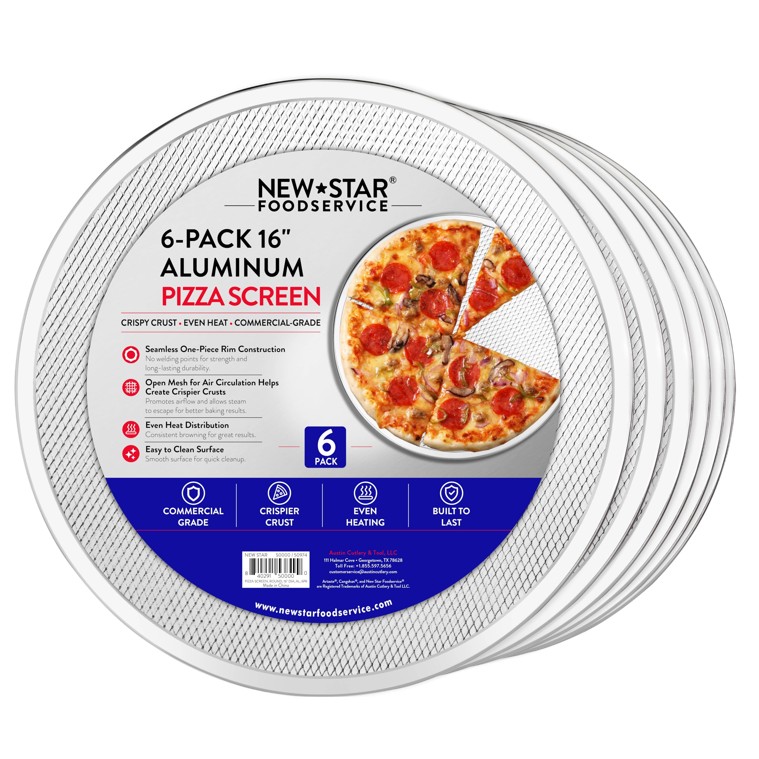New Star Foodservice Aluminum Pizza Baking Screen, 16 Inch | Restaurant-Grade, S