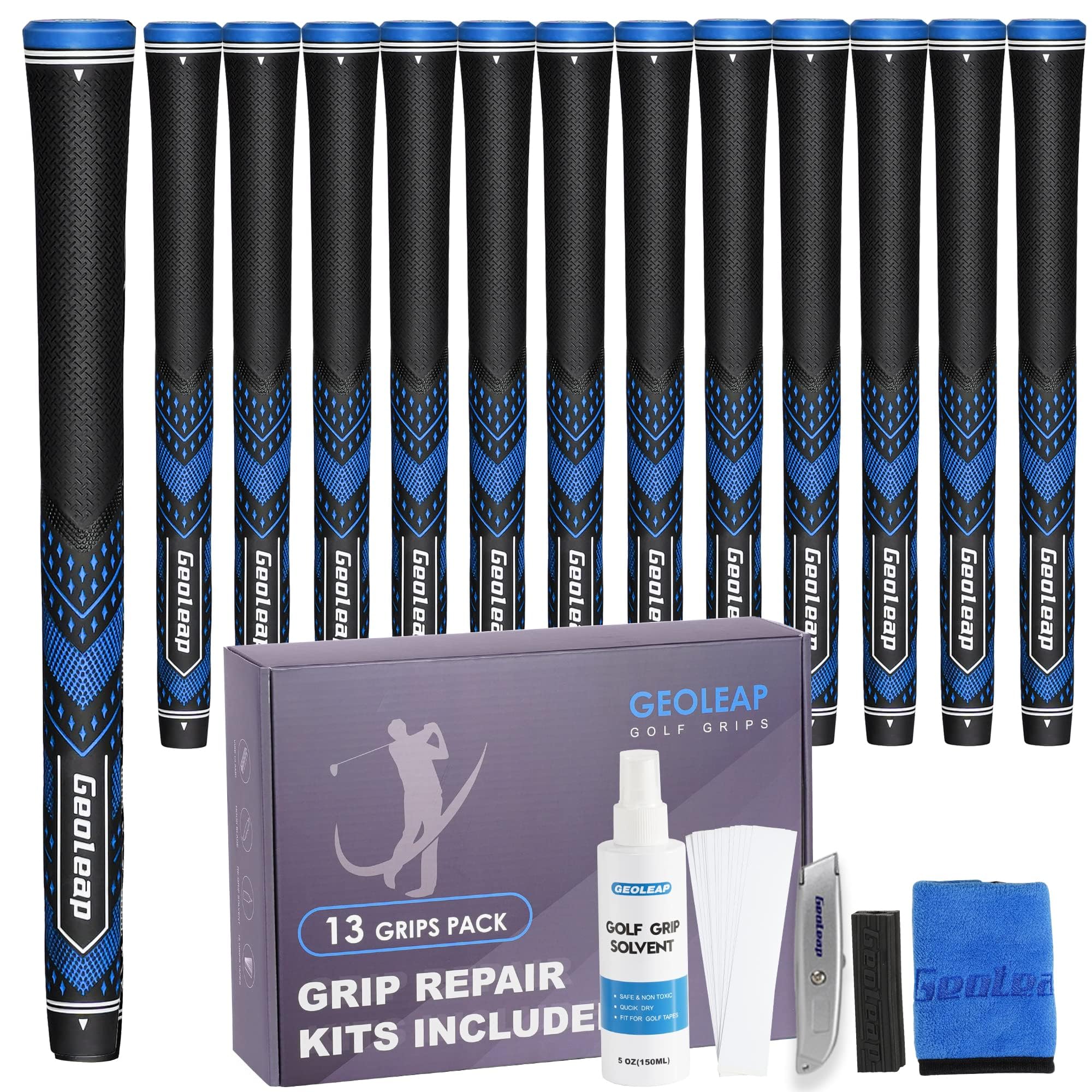 Geoleap Golf Grips Set of 13 with All Repair Kits -High Shock Absorption, Soft r