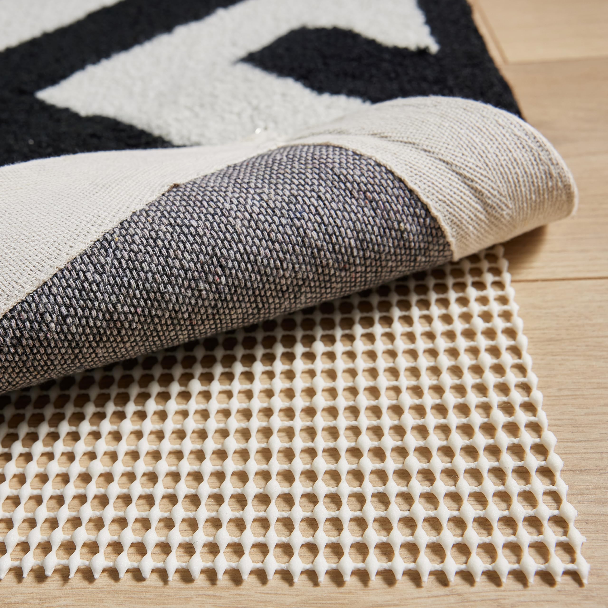 GORILLA GRIP® Slip Resistant Rug Gripper Pads for Hardwood Floor, Cream | Strong