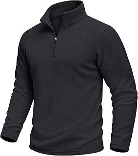 MAGCOMSEN Men's Fleece Sweatshirt Quarter Length Zipper Stand-up Collar Long Sleeve Shirt for Men Thermal Winter Autumn