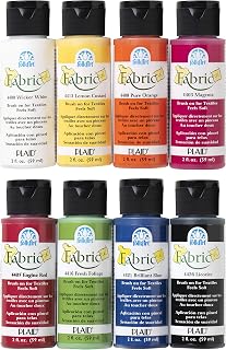 FolkArt Brush on Fabric Acrylic Paint Beginner Set (2-Ounce),