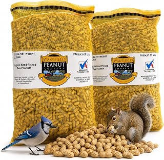 Wakefield Premium Virginia Peanuts in-Shell for Squirrels, Blue Jays & Wildlife - 25 LB Bulk Bag - Hand-Picked, Raw, Unsalted, High Protein Wild Bird & Animal Feed (50 LBS)