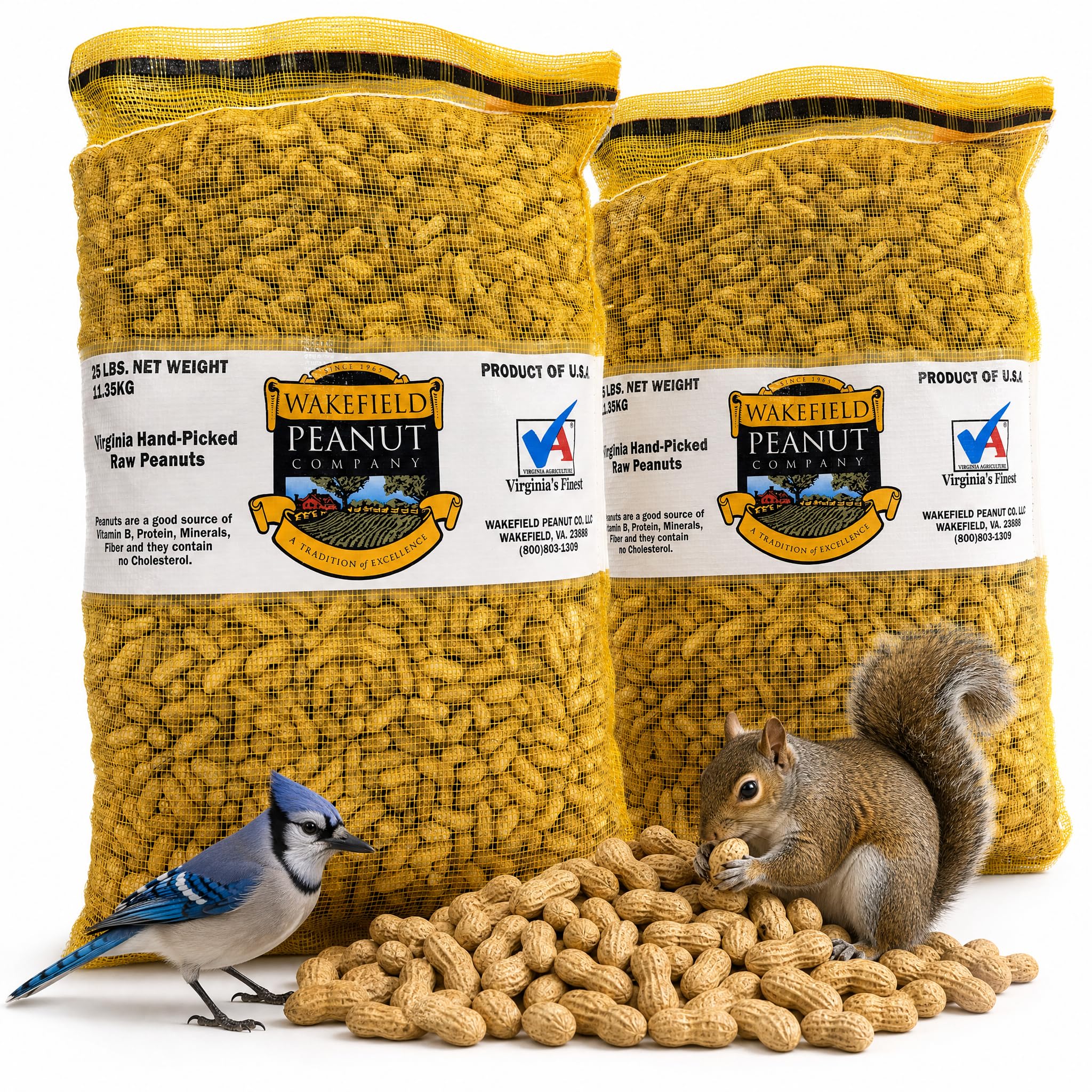 Wakefield Premium Virginia Peanuts in-Shell for Squirrels, Blue Jays & Wildlife 