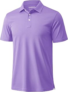 MAGCOMSEN Men's Polo Shirts 3 Buttons Casual Work T Shirts Quick Dry Short Sleeve Golf Shirt Pique Jersey Outdoor Performance