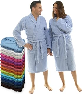 LEBENGOOD Bathrobe for Men, Unisex, Terry Towelling, 100% Cotton, Soft Dressing Gown Shower, Sizes Fluffy, Lightweight