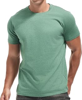 VEIISAR Men's Cotton Stretch T-Shirt, Midweight, Soft & Breathable, for Daily & Sports, All-Season