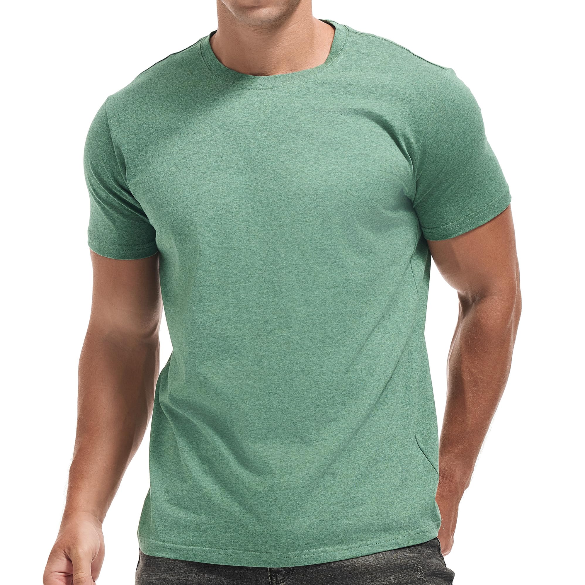 VEIISAR Men's Cotton Stretch T-Shirt, Midweight, Soft & Breathable, for Daily & 