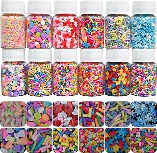LIKETURE Fake Sprinkles 180G Non-edible Polymer Clay Sprinkles Fake Candy Sprinkles Slime Sprinkles Faux Sprinkles for Resin Slime Add Ins Plastic Sprinkle Nail Art Shaker Card Filler (Multicolor)