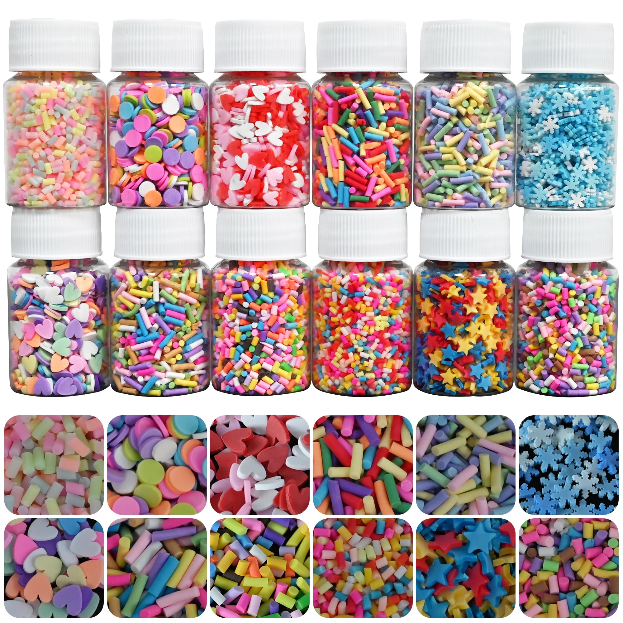 LIKETURE Fake Sprinkles 180G Non-edible Polymer Clay Sprinkles Fake Candy Sprink