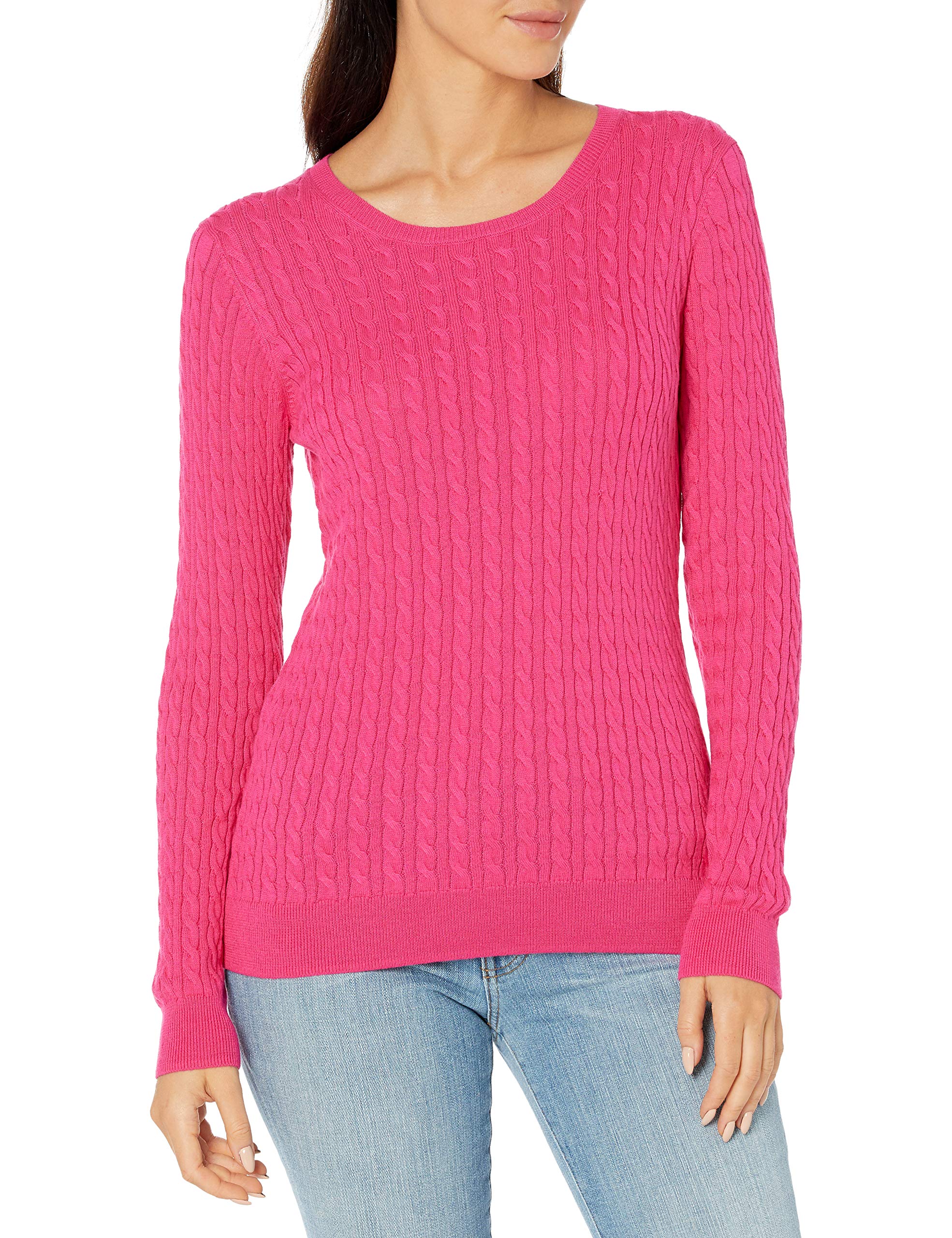 Amazon Essentials Women's Lightweight Long Sleeve Cable Knit Sweater