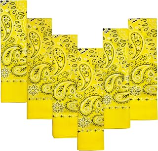 Every-ville Cotton Bandana Handkerchief for Men & Women, 6 Pack