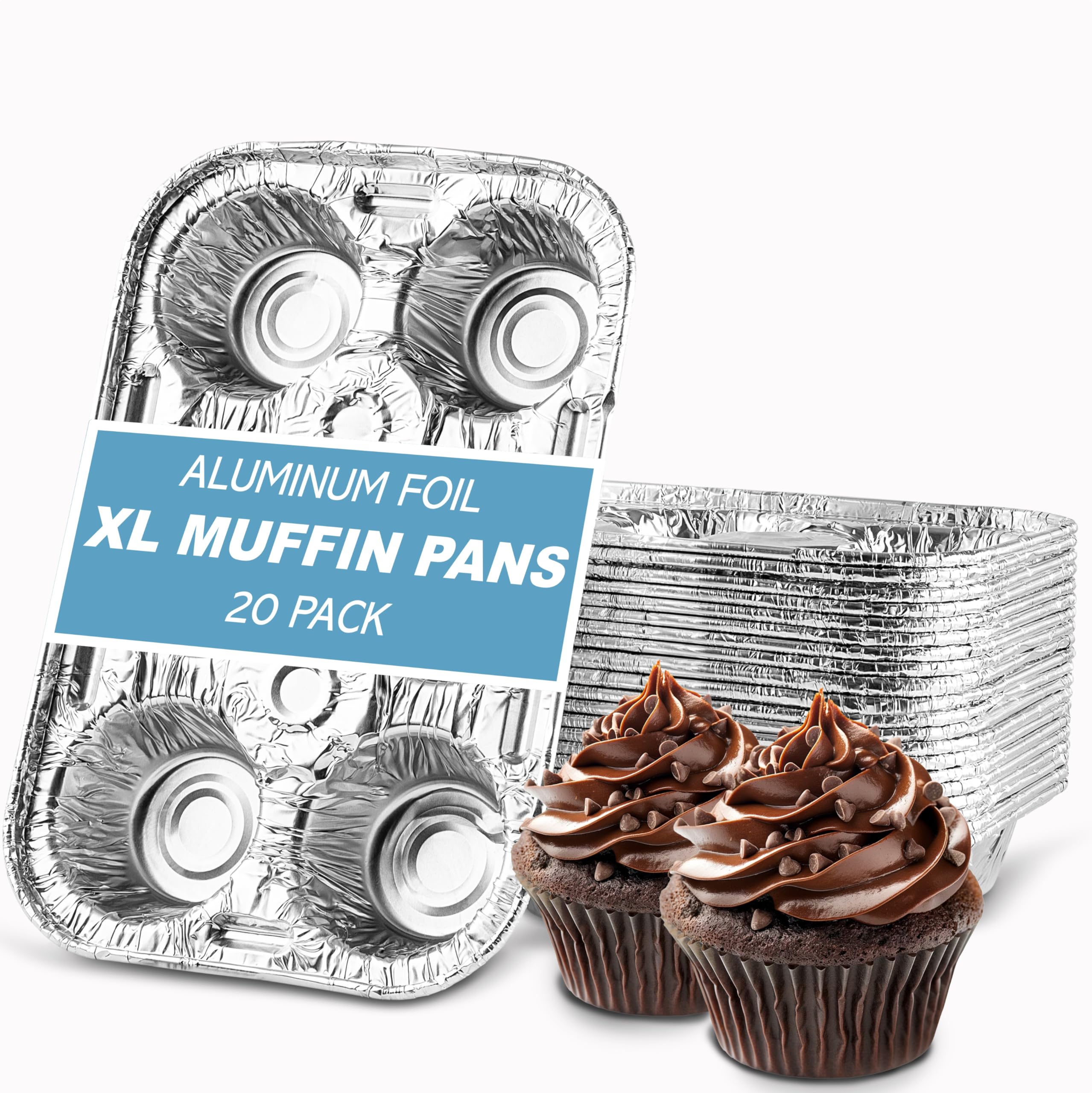 PLASTICPRO Aluminum Foil Muffin Pans Reusable and Disposable, Muffin & Pie foil 