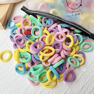 100 Pieces Hair Ties Seamless Cotton Hair Ties for Baby Girls Soft Hair Scrunchies No Wrinkles Hair Accessories for Thick and Thin Hair for Women Girls