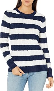 Amazon Essentials Women's Round Neck Long Sleeve Cable Soft Sweater (Available in Plus Size)