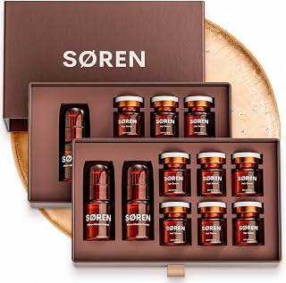 SØREN Micro Infusion Hair Renewal System by SOREN - Saw Palmetto &amp; Peptide Scalp Treatment Kit | Supports Fuller, Thicker-Looking Hair | Gold Microinfuse Applicator (3 Month Supply)